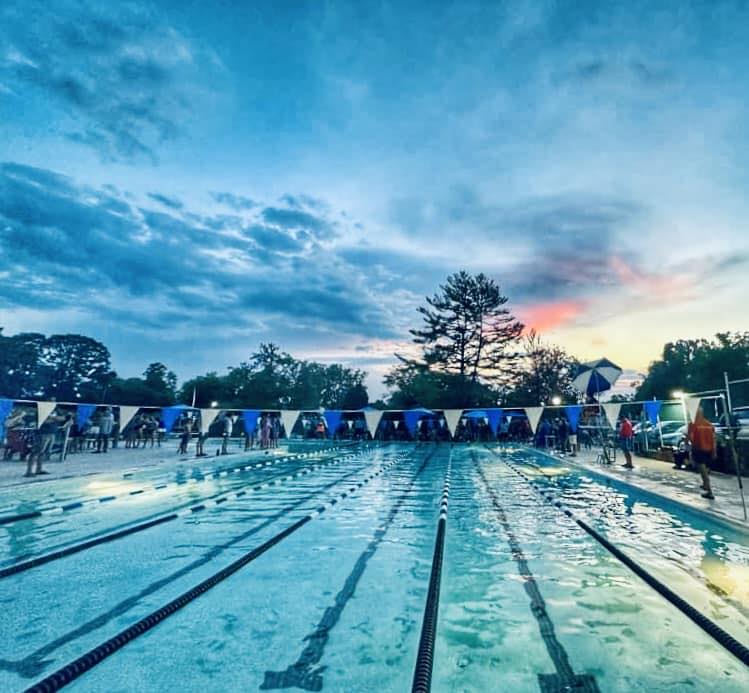 Pool at dusk